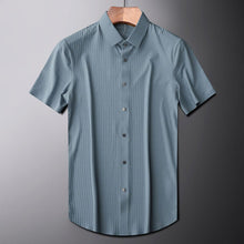 Load image into Gallery viewer, Belle&#39;s Mens Diacanto No-Wrinkle Striped Silk Shirt