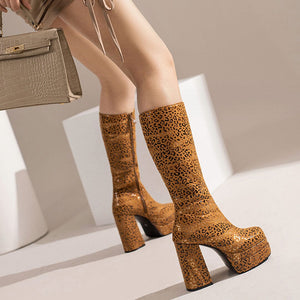 Belle's LoryVon Leopard High-Heeled Boots