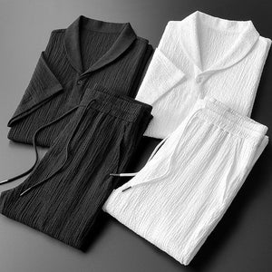 Belle's Men VitaMora Linen Label Pleated Shirt and Trouser Set
