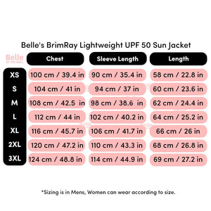 Belle's BrimRay IceWeave Quick Dry Lightweight UPF 50 Sun Jacket