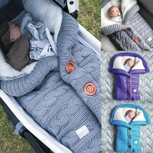 Wool Stroller Baby Cardigan Blanket