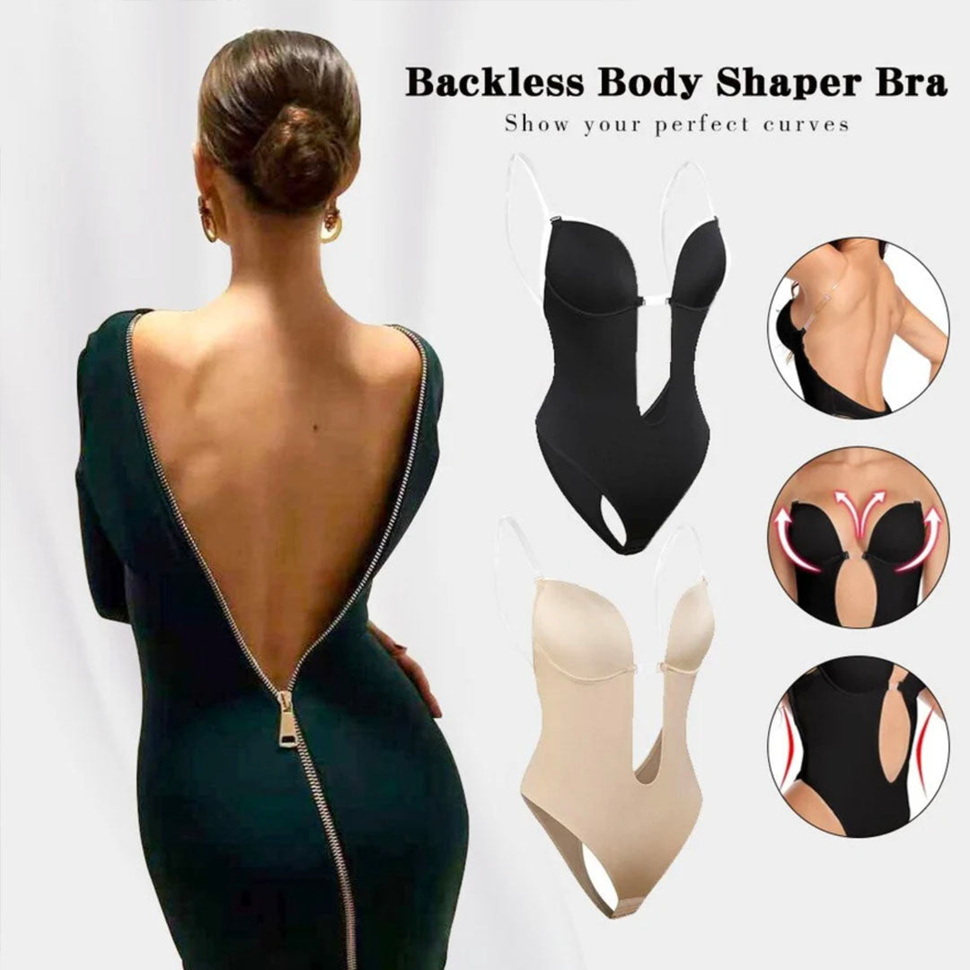PLUNGE BACKLESS BODYSHAPER BRA – Snatch Your Curves