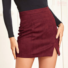 Load image into Gallery viewer, Belle&#39;s Everyday High Waist Suede Mini Skirt