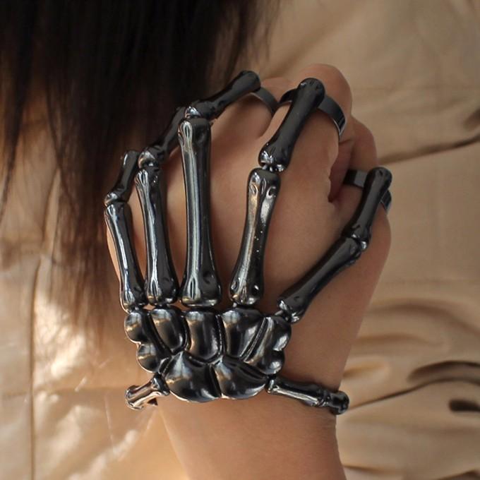 Talon Skeleton Hand Finger Bone Halloween Bracelet Claw Gothic Skull Prop  Grisly | eBay